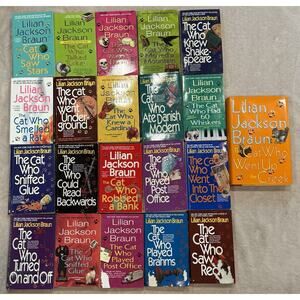 Lot of 21 - The Cat Who Book Collection - Lilian Jackson Braun Mysteries
